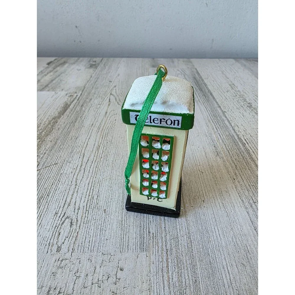 Light up telephone booth‎ ornament Xmas tree phone